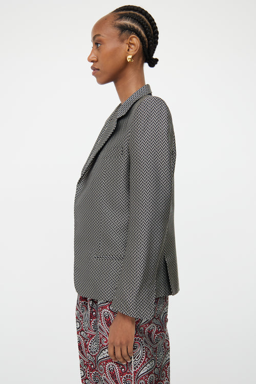 Haider Ackermann Black & White Silk Blend Blazer