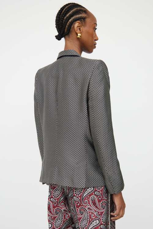 Haider Ackermann Black & White Silk Blend Blazer