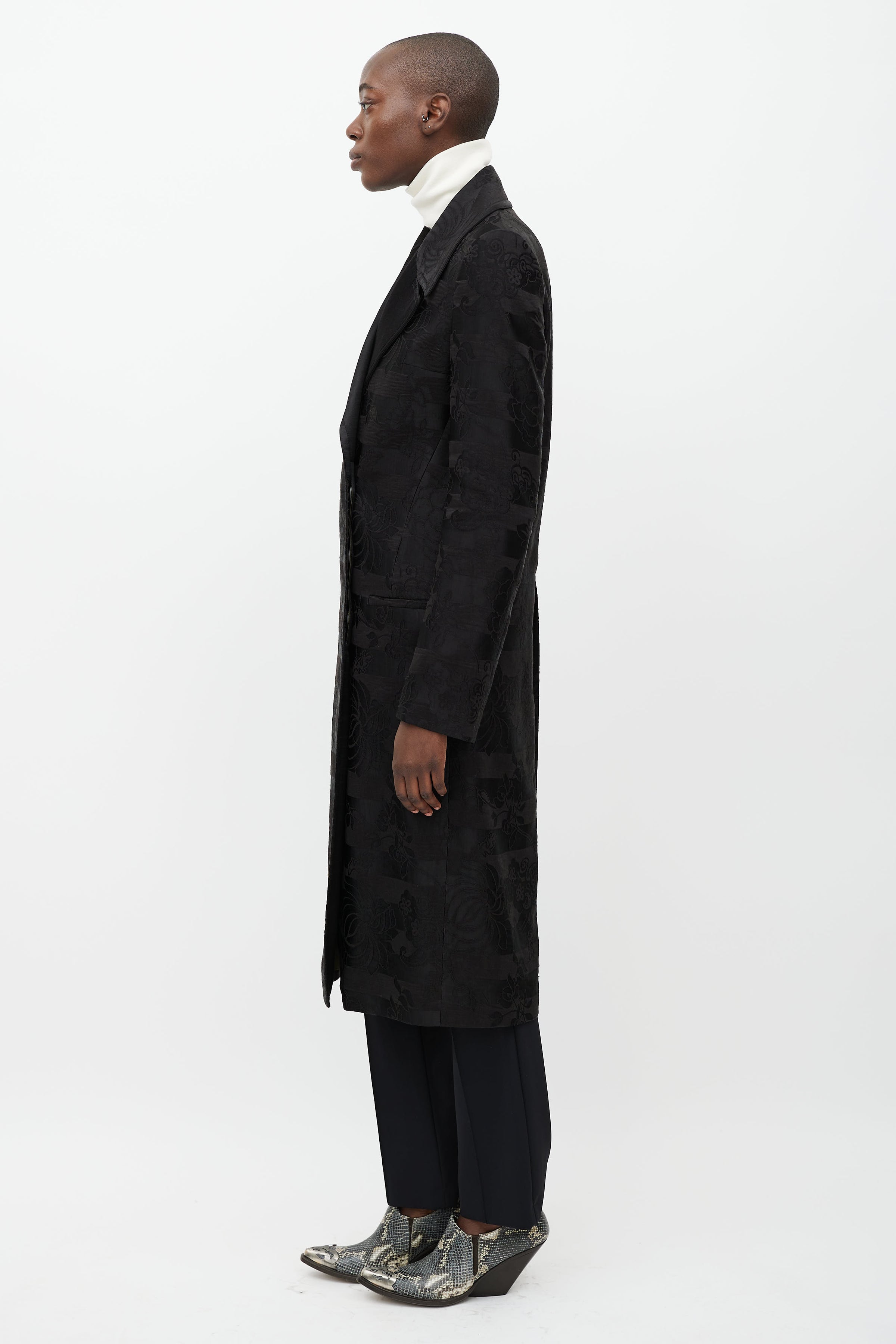 Haider Ackermann // Black Floral Brocade Coat – VSP Consignment