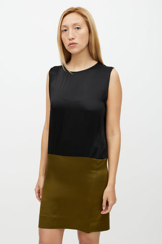 Haider Ackermann Black & Green Silk Dress