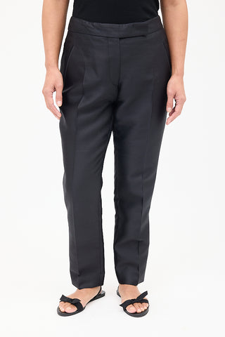 Haider Ackermann Black Wool & Silk Tapered Trouser