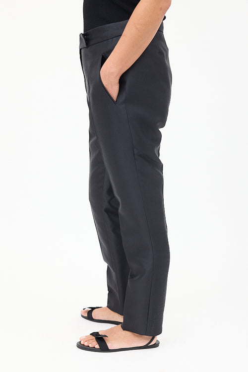 Haider Ackermann Black Wool & Silk Tapered Trouser