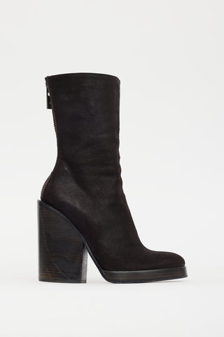The Row // Dark Brown Suede Zip Ankle Boot – VSP Consignment