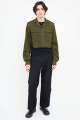 Haider Ackermann Green Wool Cropped Jacket