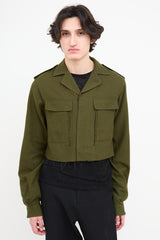 Haider Ackermann Green Wool Cropped Jacket