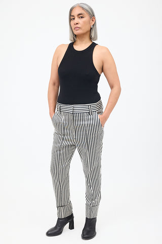 Haider Ackermann Grey & Black Striped Tapered Trouser