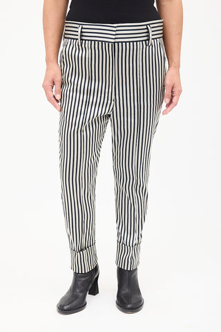 Haider Ackermann Grey & Black Striped Tapered Trouser