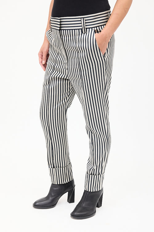 Haider Ackermann Grey & Black Striped Tapered Trouser