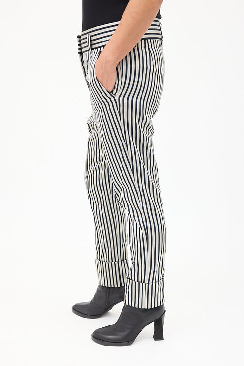 Haider Ackermann Grey & Black Striped Tapered Trouser