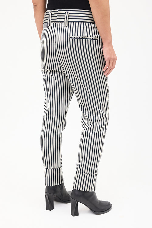 Haider Ackermann Grey & Black Striped Tapered Trouser