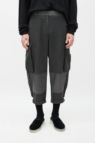 Haider Ackermann Grey Cotton & Silk Cargo Jogger