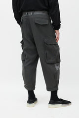 Haider Ackermann Grey Cotton & Silk Cargo Jogger