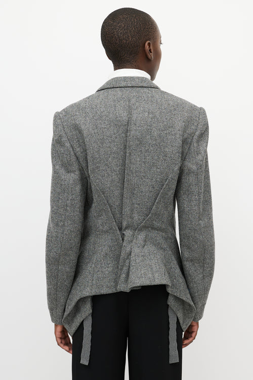 Haider Ackermann Grey Wool High Low Back Blazer