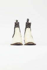Haider Ackermann Cream & Black Patent Chelsea Boot