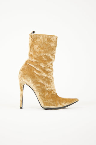 Haider Ackermann Crushed Velvet Ankle Boot