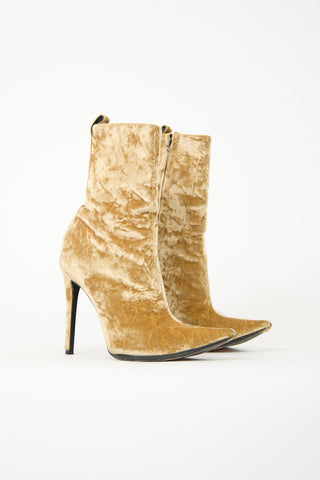 Haider Ackermann Crushed Velvet Ankle Boot