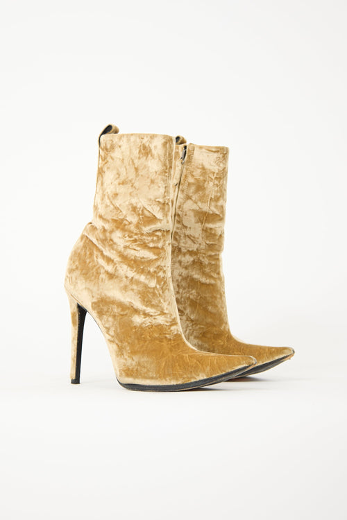 Haider Ackermann Crushed Velvet Ankle Boot