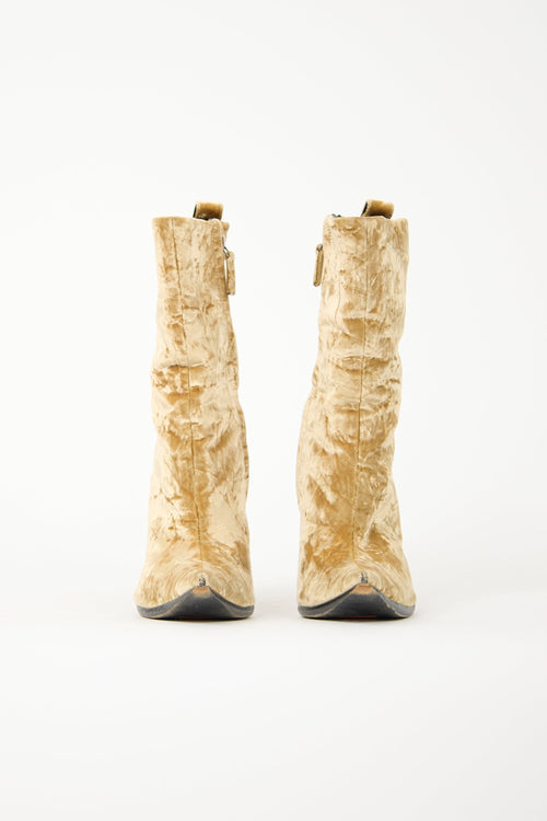 Haider Ackermann Crushed Velvet Ankle Boot