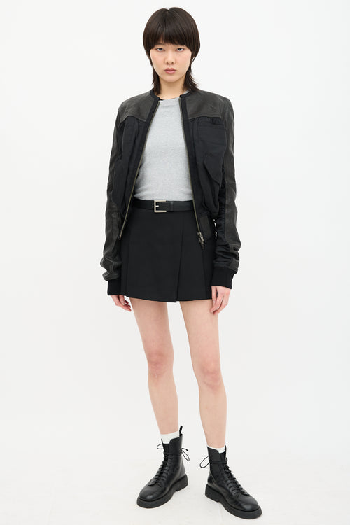 Haider Ackermann Leather Panelled Bomber Jacket