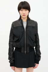 Haider Ackermann Leather Panelled Bomber Jacket