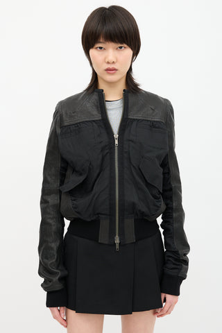 Haider Ackermann Leather Panelled Bomber Jacket