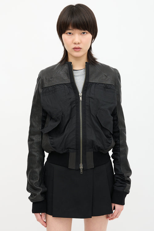 Haider Ackermann Leather Panelled Bomber Jacket
