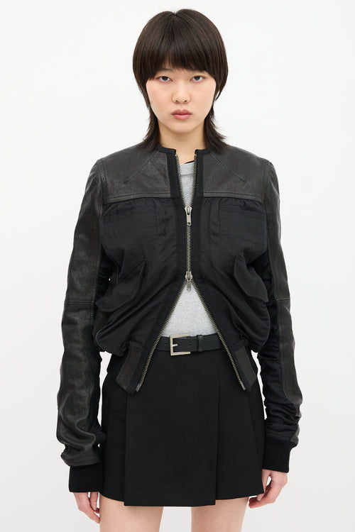 Haider Ackermann Leather Panelled Bomber Jacket