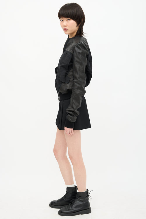 Haider Ackermann Leather Panelled Bomber Jacket