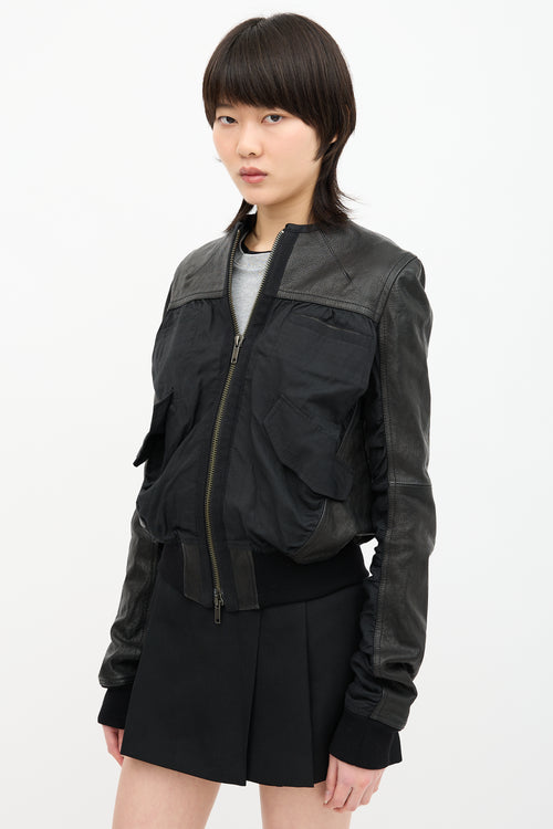Haider Ackermann Leather Panelled Bomber Jacket