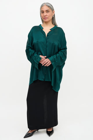 Haider Ackermann Silk Stand Collar Shirt