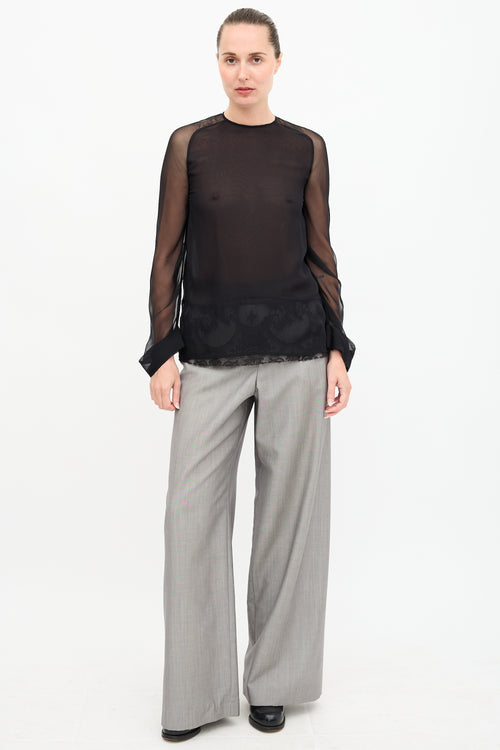 Haider Ackermann Silk & Lace Top