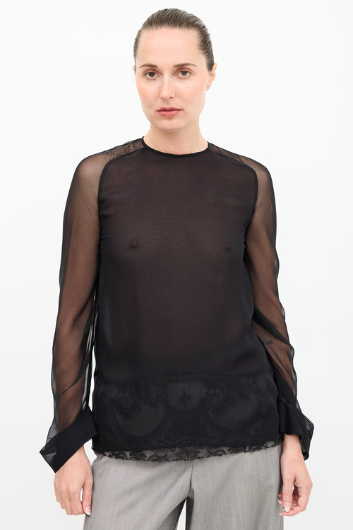 Haider Ackermann Silk & Lace Top