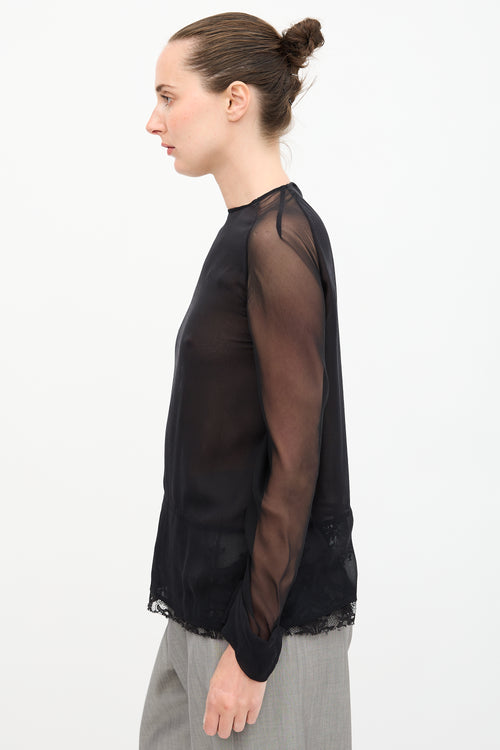 Haider Ackermann Silk & Lace Top