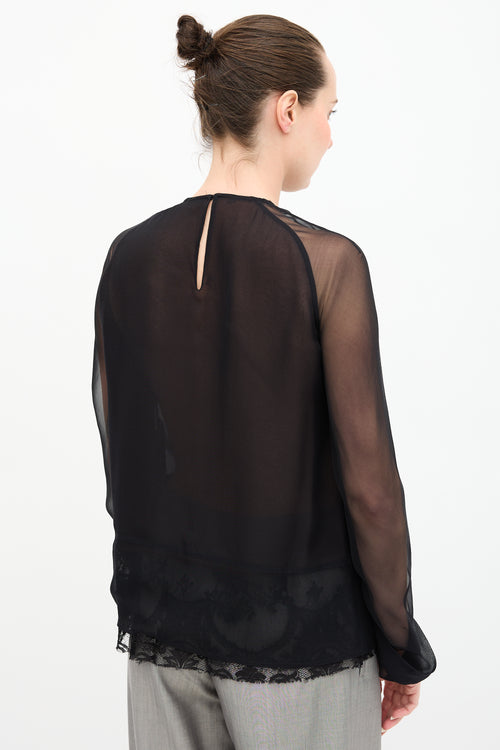 Haider Ackermann Silk & Lace Top