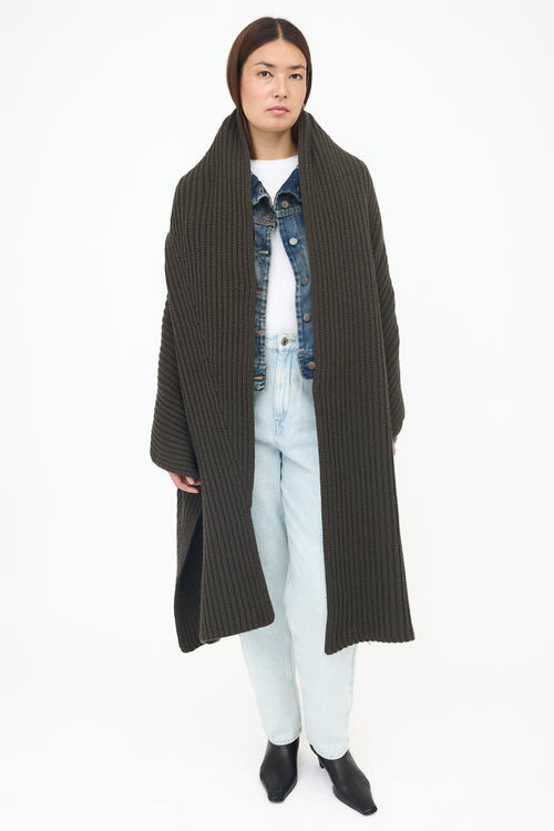 Haider Ackermann Wool Ribbed Shawl