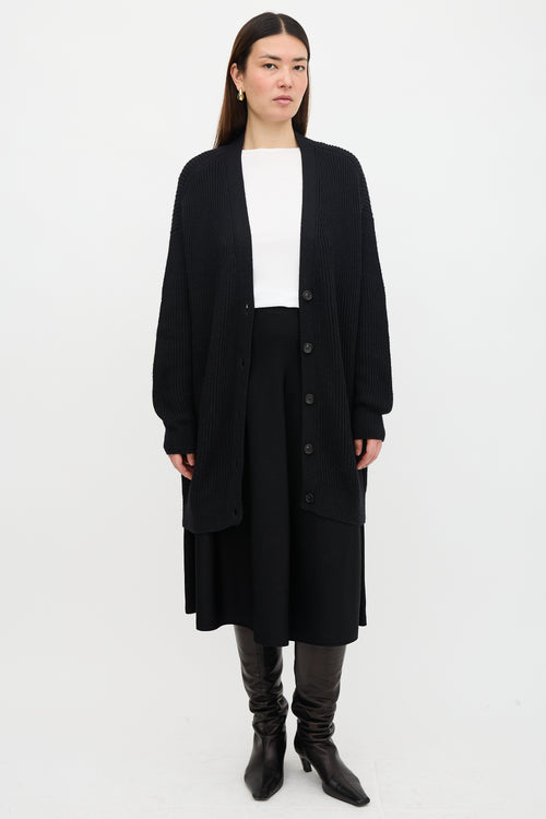 Håndværk Long Ribbed Cardigan