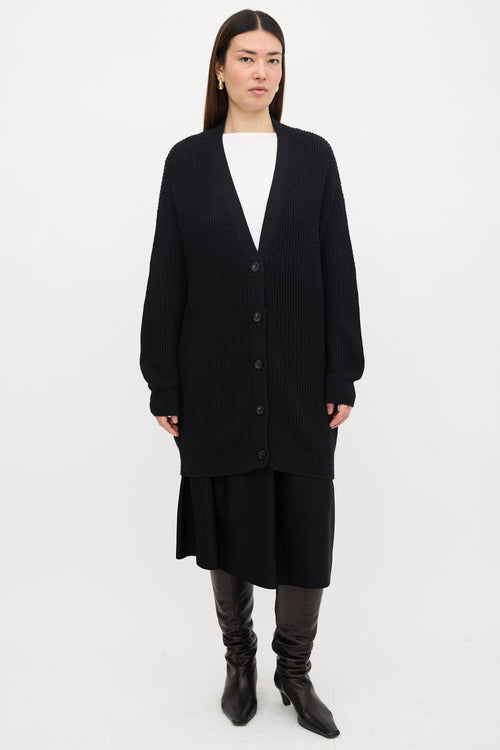 Håndværk Long Ribbed Cardigan