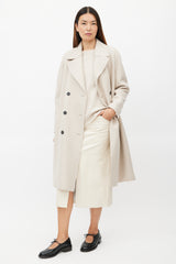 Harris Wharf London Beige Wool Double Breasted Coat
