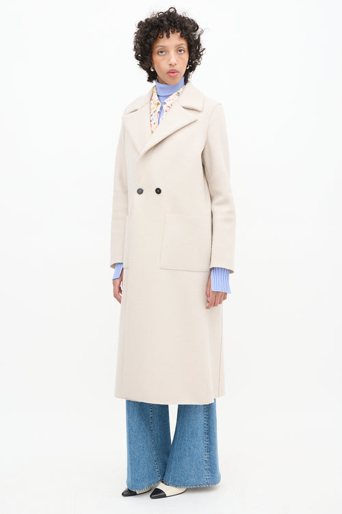 Harris Wharf London Beige Wool Two Pocket Long Coat