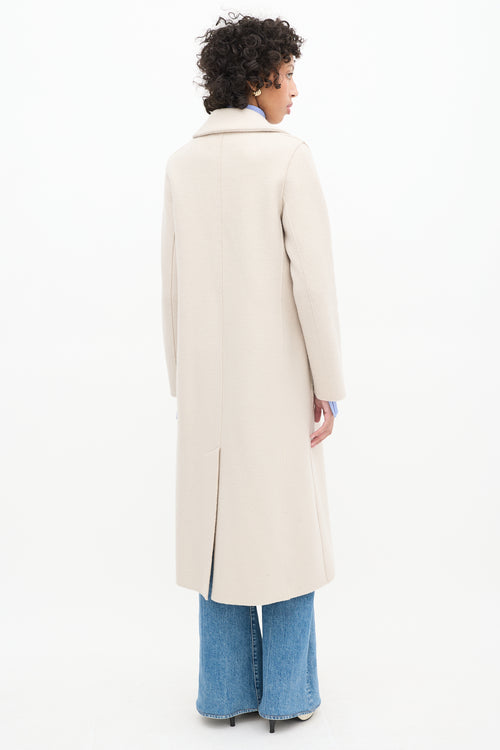 Harris Wharf London Beige Wool Two Pocket Long Coat