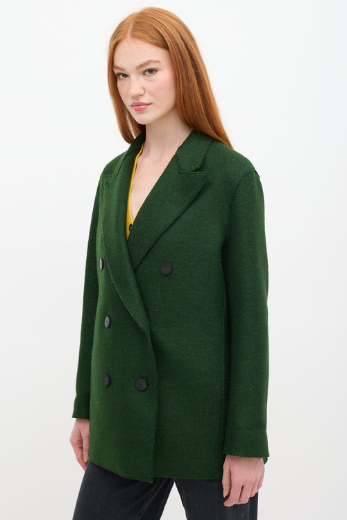 Harris Wharf London Green Pressed Wool Long Pea Coat