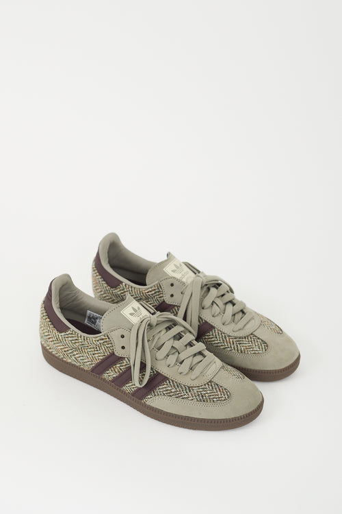 Adidas Originals X Harris Tweed Grey & Brown Tweed Samba OG Sneaker