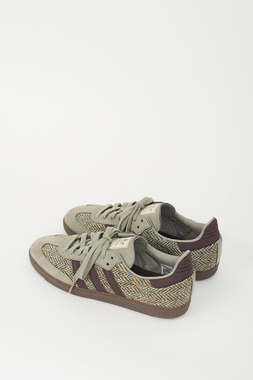 Adidas Originals X Harris Tweed Grey & Brown Tweed Samba OG Sneaker