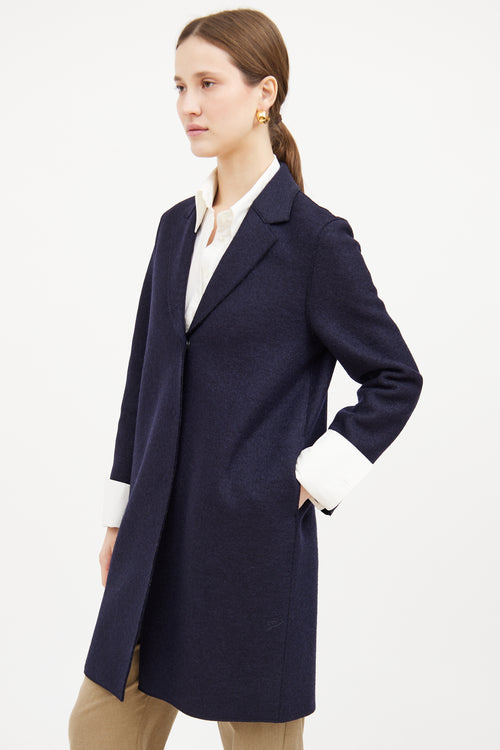 London Navy Wool Coat