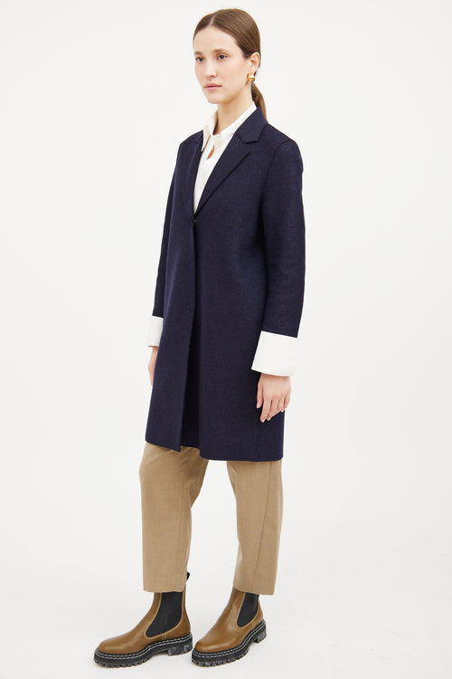 London Navy Wool Coat