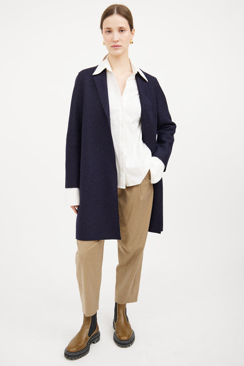 London Navy Wool Coat