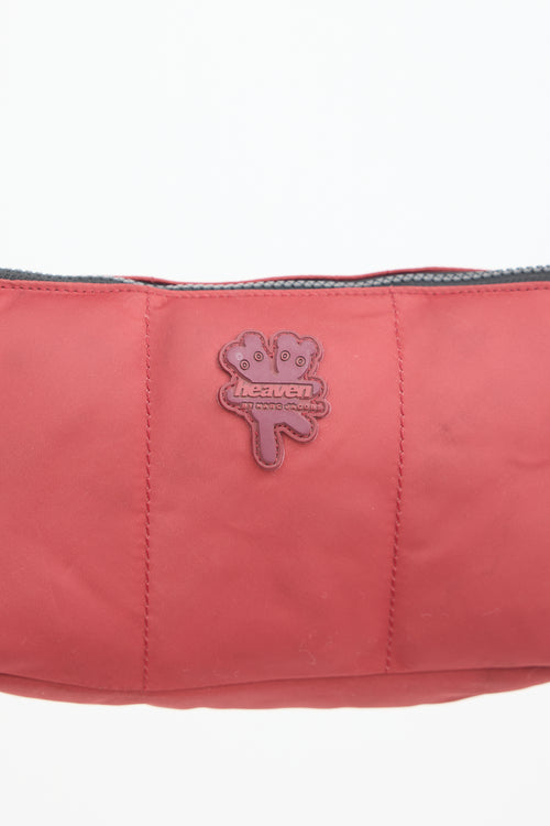 Heaven Red Nylon Puffy Quilted Shoulder Bag