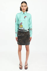 Heliot Emil Liquid Metal Mini Skirt