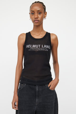 Helmut Lang // Black Mesh Logo Tank Top – VSP Consignment