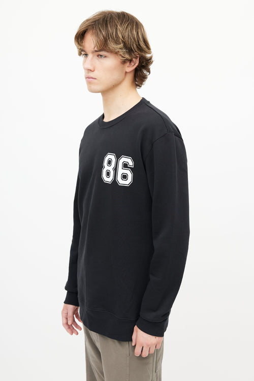Helmut Lang Black 86 Logo Print Sweatshirt